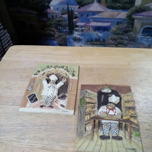 🍶🍵(Get Two) Italian Fat Chef 3D Kitchen Pic Handmade Decor Wall Plaques.🏆🏇 - Picture 10 of 10